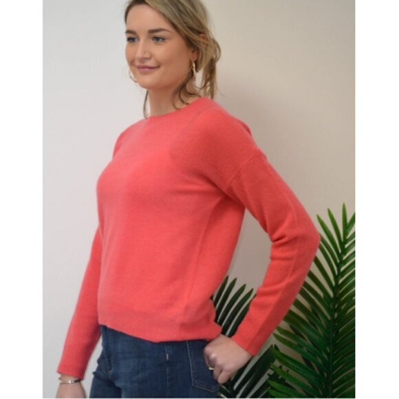 💕360 CASHMERE💕 Camille 100% Cashmere Sweater ~ Raspberry Pink Large L NWT - Picture 3 of 15